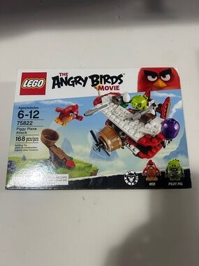 Lego Angry Birds Red Piggy Plane with Green Pilot Pig and Purple Bomb